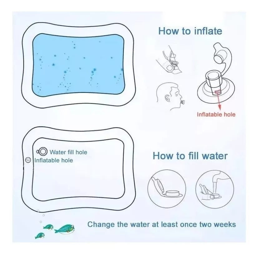 Tapete  de Agua Inflable para Bebes cuad