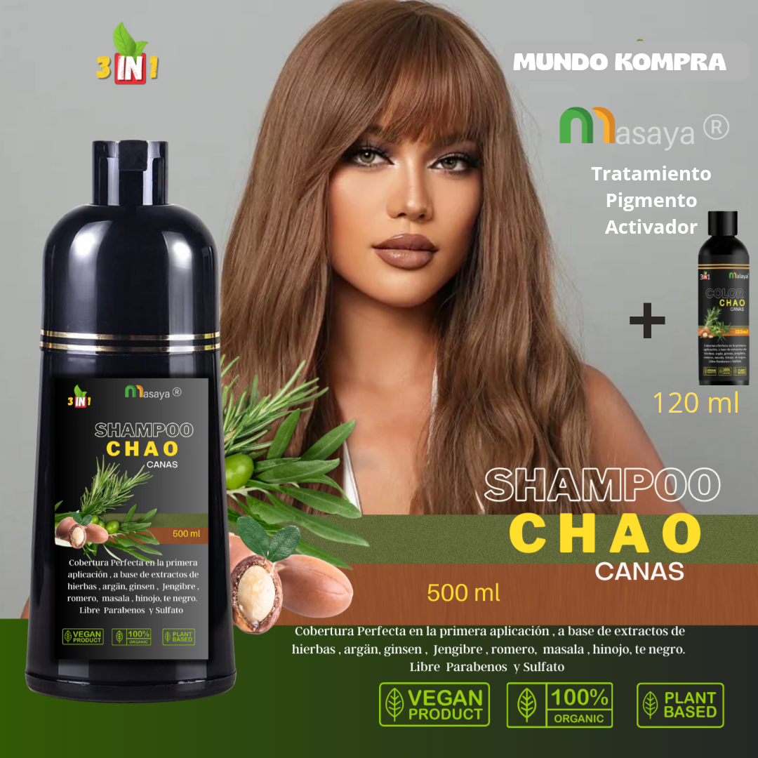 Shampoo Chao Canas 3 en 1 +Tratamiento + Envio Gratis